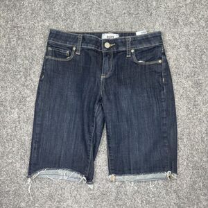 Paige Shorts Womens Size 25 Blue Denim Bermuda Dark Wash